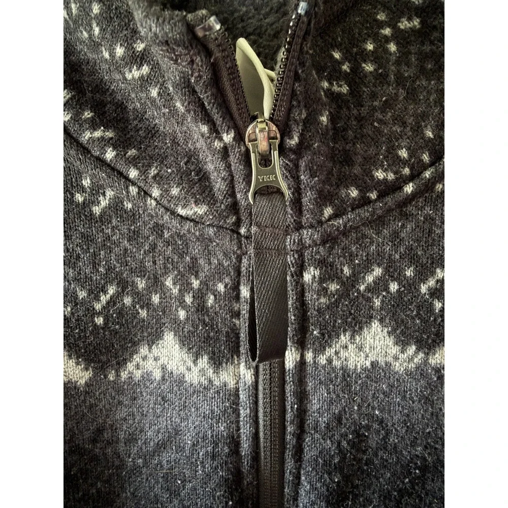 The North Face Mens XXL Gray Fair Isle Mountain 1/4 Zip Fleece Pullover Sweater